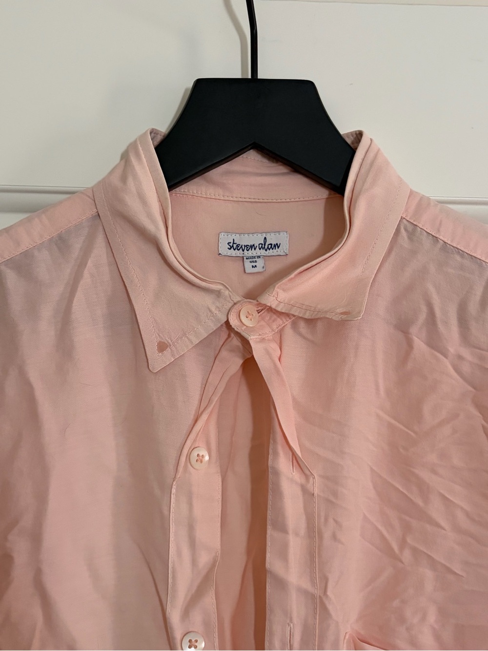 Steven Alan Pale Peach Button-Down Shirt - Picture 3 of 5